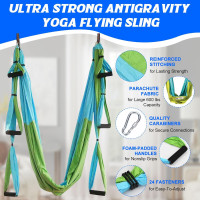 Комплект гойдалок Builrand ZXG0127 для повітряної йоги, комплект надміцних гамаків, гойдалки, вантажопідйомність 200 кг, сині (2095)