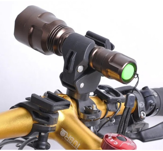 Кріплення для вело фари, насоса, поворотне, на кермо або вилку (5038)