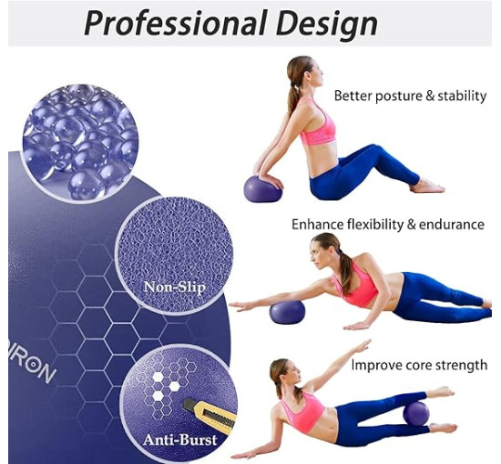 М'яч для пілатесу PROIRON 25 см, міні-м'яч, маленький м'яч для вправ, розовий (0026)