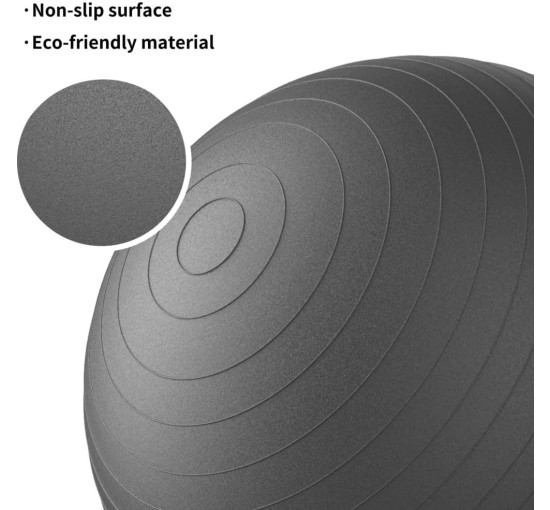 М'яч для вправ PROIRON PRO-YJ01-17, Анти-розривний стілець з м'ячем для йоги з швидким насосом, чорний (0023)