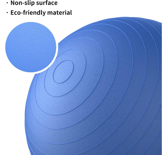 М'яч для вправ PROIRON PRO-YJ05-6, Анти-розривний стілець з м'ячем для йоги з швидким насосом, синій (0024)