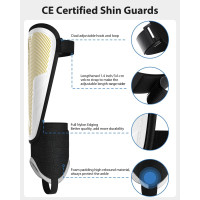 Модернизированные щитки AirsFish для голеней для футбола для детей, защитное снаряжение, бело-золотой (2029)