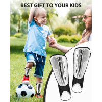 Модернизированные щитки AirsFish для голеней для футбола для детей, защитное снаряжение, бело-черный (2030)