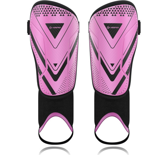 Модернізовані щитки AirsFish FOOT2 для гомілок для футболу для дітей, захисне спорядження, рожевий (2044)