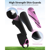 Модернизированные щитки AirsFish FOOT2 для голеней для футбола для детей, защитное снаряжение, розовый (2044)