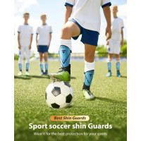 Модернизированные щитки AirsFish FOOT2 для голеней для футбола для детей, защитное снаряжение, синий (2041)