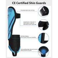 Модернизированные щитки AirsFish FOOT2 для голеней для футбола для детей, защитное снаряжение, синий (2041)
