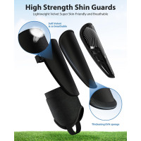 Модернизированные щитки для голеней AirsFish FOOT3, для футбола для детей, молодежи и взрослых, сертифицированные CE, черные (2038)