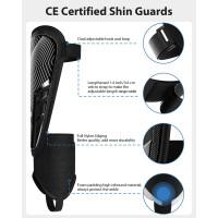 Модернизированные щитки для голеней AirsFish FOOT3, для футбола для детей, молодежи и взрослых, сертифицированные CE, черные (2038)