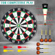 Набір дротиків DAWRIS з 10 сталевими дротиками, професійна сизалева мішень 30 см, кольорова (0156)