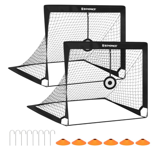 Набір з 2 дитячих футбольних воріт Songmics, чорний (2193)