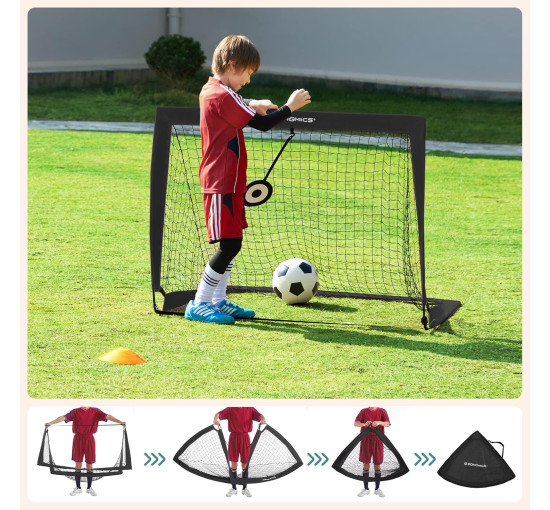 Набір з 2 дитячих футбольних воріт Songmics, чорний (2193)