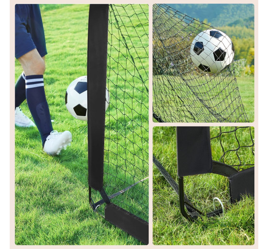 Набір з 2 дитячих футбольних воріт Songmics, чорний (2193)