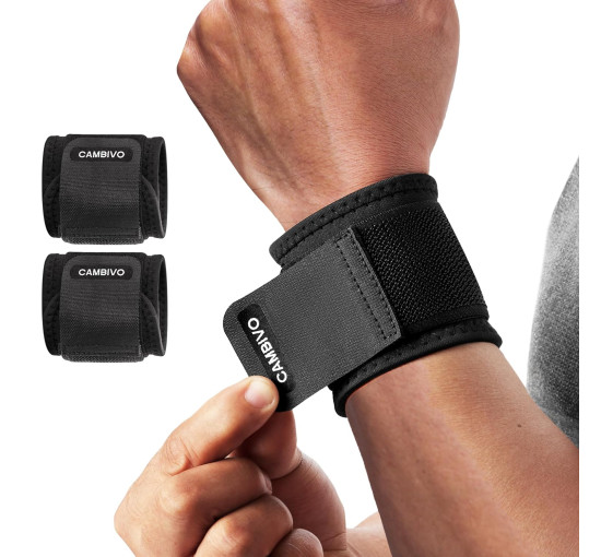 Наручний браслет CAMBIVO WS30, накладки на зап'ястя 2 шт, чорний (2195)