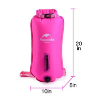 Naturehike Надувний плавальний буй об'ємом 18 л з двома повітряними подушками, рожевий (5147)