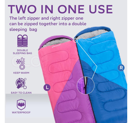 пальний мішок Clostnature SD-001 для дорослих та дітей, фіолетовий (3018)