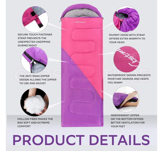 пальний мішок Clostnature SD-001 для дорослих та дітей, фіолетовий (3018)