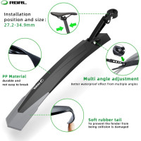 RBRL Комплект брызговиков RL-890 для велосипедных крыльев, 24-29 дюймов (5131) RBRL Комплект брызговиков RL-890 для велосипедных крыльев, 24-29 дюймов (5131)