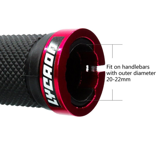 Ручки для велосипедного керма LYCAON zxcbas-gjplL-13 з алюмінієвим замком, червоний (3140)