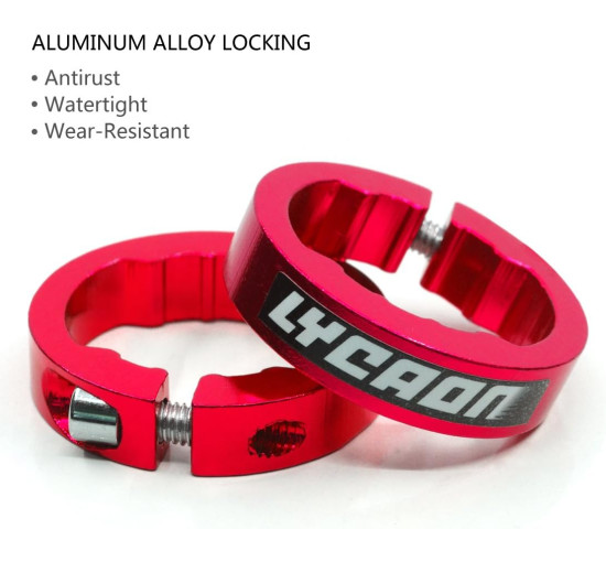 Ручки для велосипедного керма LYCAON zxcbas-gjplL-13 з алюмінієвим замком, червоний (3140)