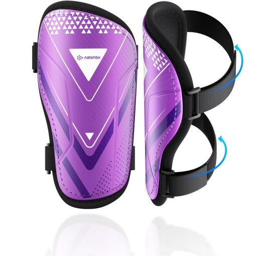 Щитки для гомілок футбольні AirsFish FOOT1, дитячі, юнацькі, сертифіковані CE, Airsfish, захисне спорядження для гомілок, фіолетовий (2049)