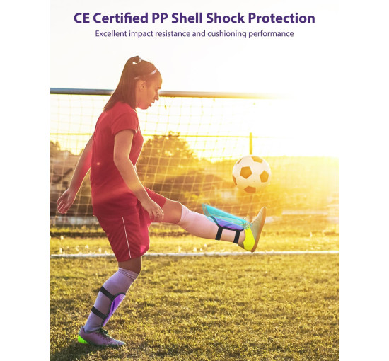 Щитки для гомілок футбольні AirsFish FOOT1, дитячі, юнацькі, сертифіковані CE, Airsfish, захисне спорядження для гомілок, фіолетовий (2049)