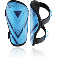 Щитки для голеней футбольные AirsFish FOOT1, детские, юношеские, сертифицированные CE, Airsfish, защитное снаряжение для голеней, голубой (2051)