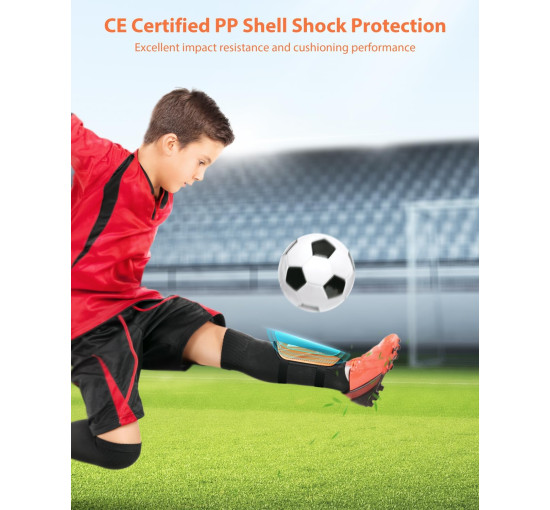 Щитки для гомілок футбольні AirsFish FOOT1, дитячі, юнацькі, сертифіковані CE, Airsfish, захисне спорядження для гомілок, помаранчовий (2050)