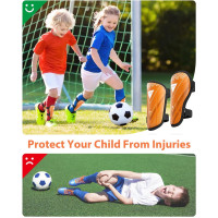 Щитки для голеней футбольные AirsFish FOOT1, детские, юношеские, сертифицированные CE, Airsfish, защитное снаряжение для голеней, оранжевый (2050)