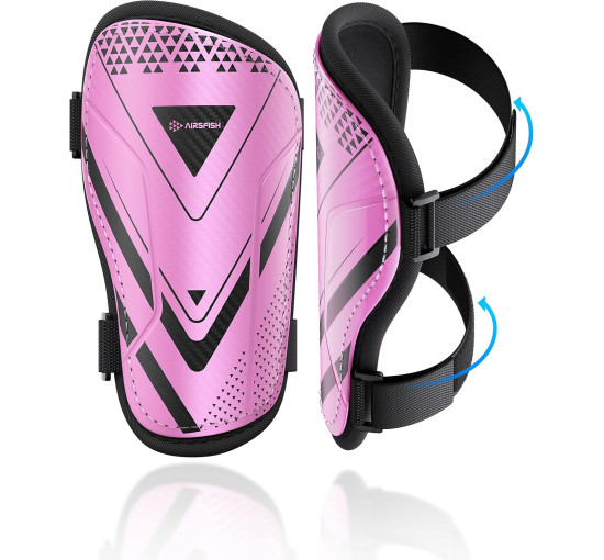 Щитки для гомілок футбольні AirsFish SG-BP, дитячі, юнацькі, сертифіковані CE, Airsfish, захисне спорядження для гомілок, рожеві (2048)