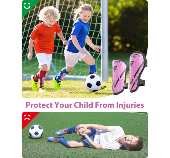 Щитки для гомілок футбольні AirsFish SG-BP, дитячі, юнацькі, сертифіковані CE, Airsfish, захисне спорядження для гомілок, рожеві (2048)
