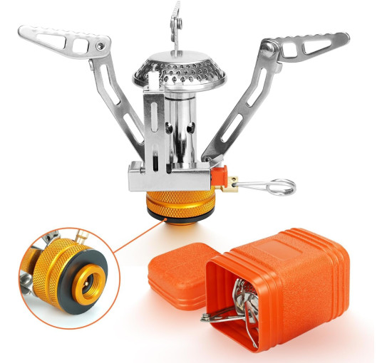 Складна кемпінгова газова плита ELEUTH з п'єзоелектричним запалюванням (4101)