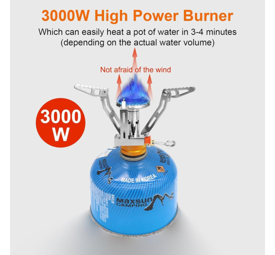 Складна кемпінгова газова плита ELEUTH з п'єзоелектричним запалюванням (4101)