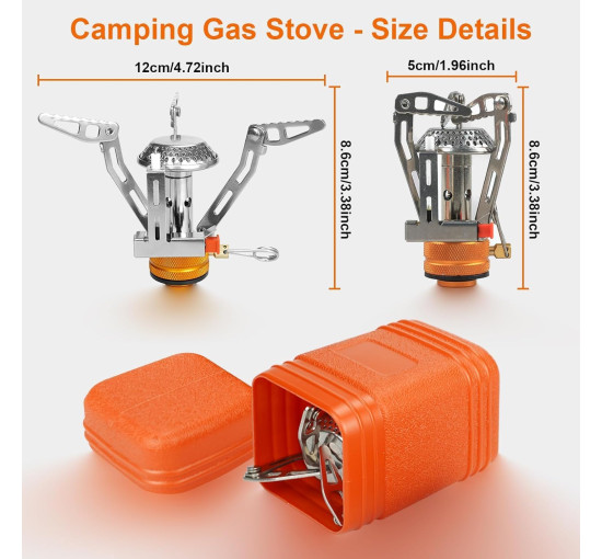 Складна кемпінгова газова плита ELEUTH з п'єзоелектричним запалюванням (4101)