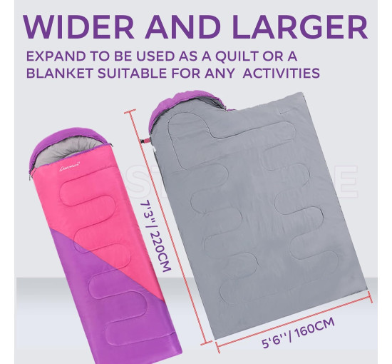 Спальний мішок Clostnature для дорослих та дітей, рожевий (3019)