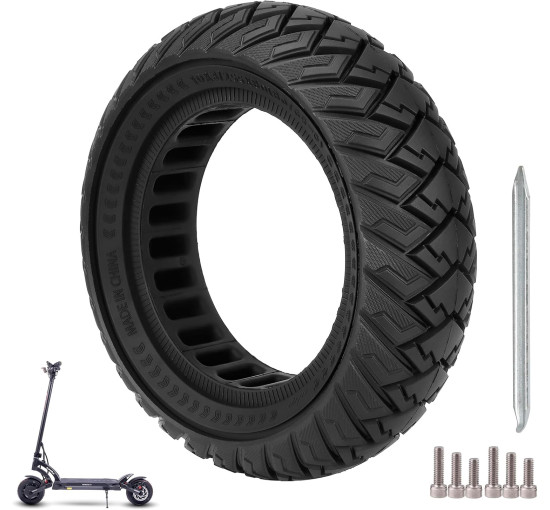 Ulip Шина для електросамоката 10x3/255x80(80/65-6) 10" змінна передня або задня фіксована шина, чорна (5125)