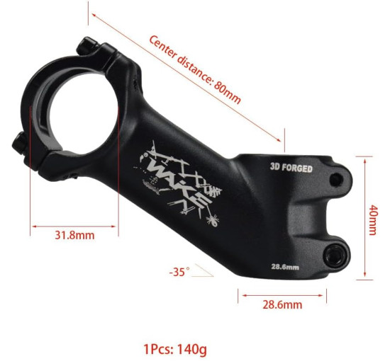 Винос керма YoGaes для велосипеда, ультралегкий, 25-35 градусів (4130)