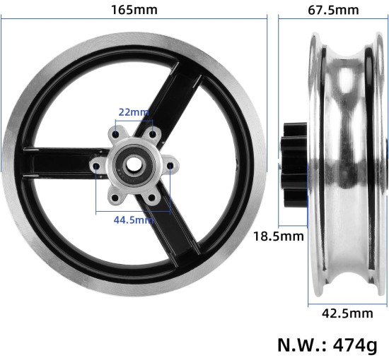 VOLOHAS колеса 10 x 2,5 для 10-дюймового електричного самоката Kugoo M4, Shengte (5124)