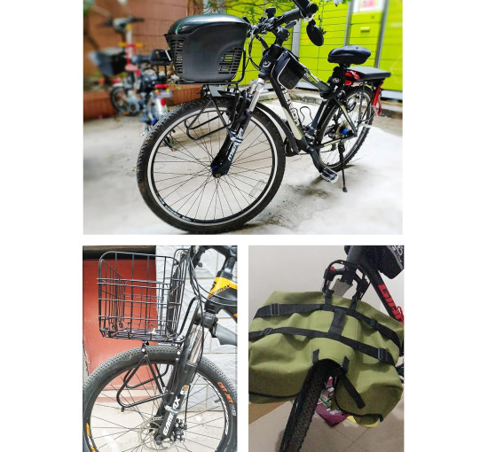 WLDOCA Передній багажник для велосипеда, навантаження 15 кг. чорний (5022)