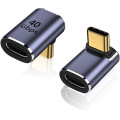 Адаптер AreMe USB-C чоловічий-жіночий з прямим кутом 90 градусів, подовжувач адаптера Type-C з 90-градусним роз'ємом (0194)