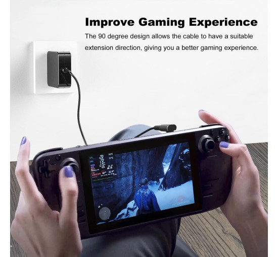 Адаптер AreMe USB-C чоловічий-жіночий з прямим кутом 90 градусів, подовжувач адаптера Type-C з 90-градусним роз'ємом (0194)