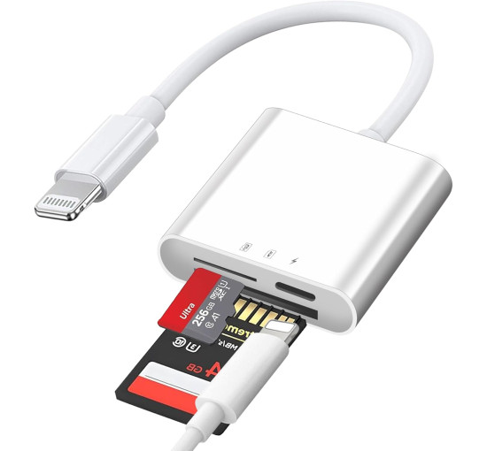 Адаптер для карт памяти Amicably 3-в-1, белый (3075)