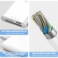 Адаптер для карт памяти Amicably 3-в-1, белый (3075)