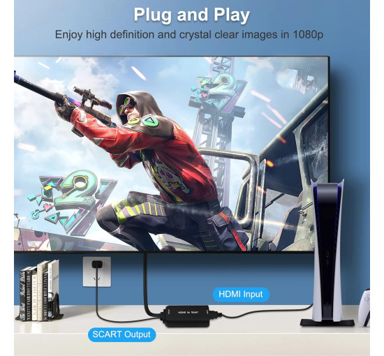 Адаптер Ozvavzk HDMI-SCART з кабелем HDMI (3047)