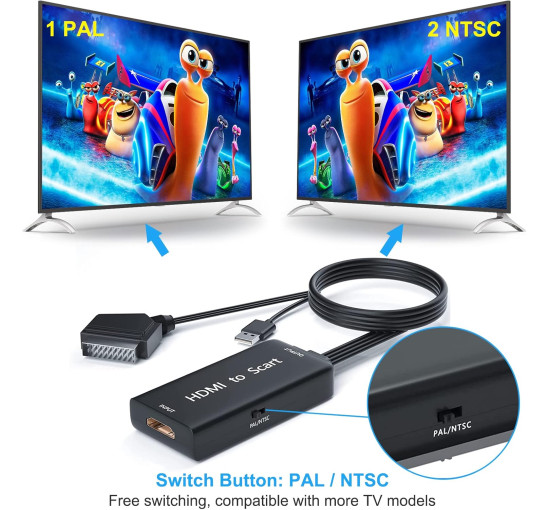 Адаптер Ozvavzk HDMI-SCART з кабелем HDMI (3047)