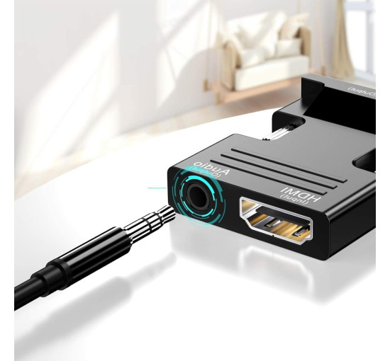 Адаптер VIEVRE HDMI-VGA з 3,5-мм штекером для ПК, ноутбука, VGA-монітора, PS4/3 Xbox, HDTV та інших пристроїв, чорний (0151)