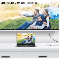 Адаптер YACSEJAO USB C на HDMI 4K, білий (4127)