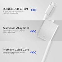 Адаптер YACSEJAO USB C на HDMI 4K, білий (4127)