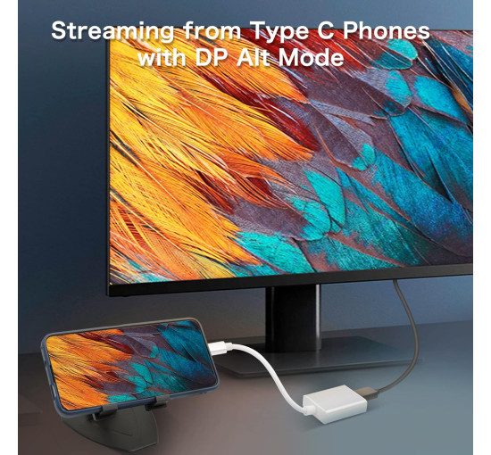 Адаптер YACSEJAO USB C на HDMI 4K, білий (4127)