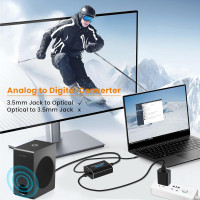 Аналого-цифровий аудіоперетворювач AMANKA MO-89 3,5 мм на оптичний кабель-адаптер AUX (3176)